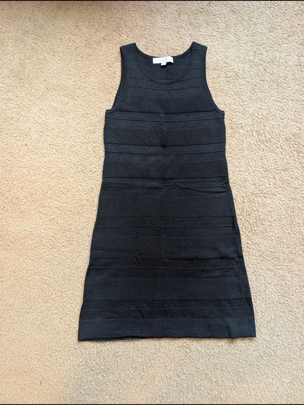Classic Black Sleeveless BodyCon Knit Dress - Size Small Petite